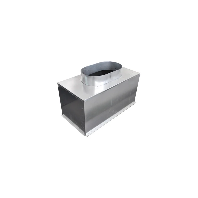 Plénum acier pour grille de reprise 400x200 mm - piquage arrière Ø 200 mm