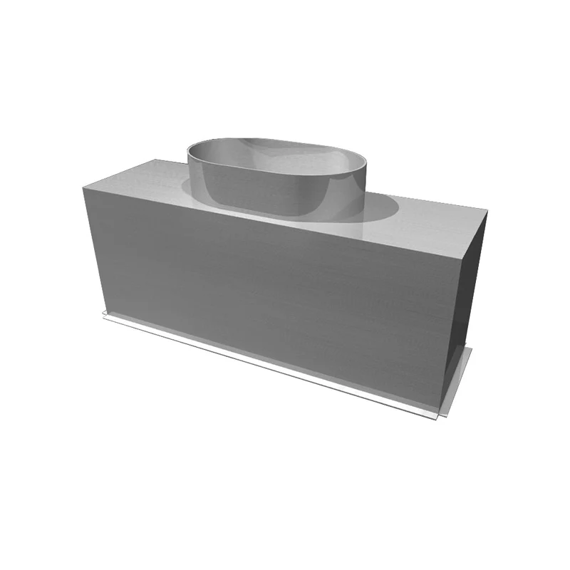 Plénum acier isolé pour grille de soufflage de 500 x150 mm (sortie arrière)