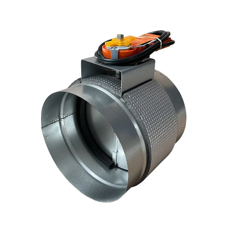 Registre motorisé en acier galvanisé Ø 200 mm avec servomoteur extra-plat 24V