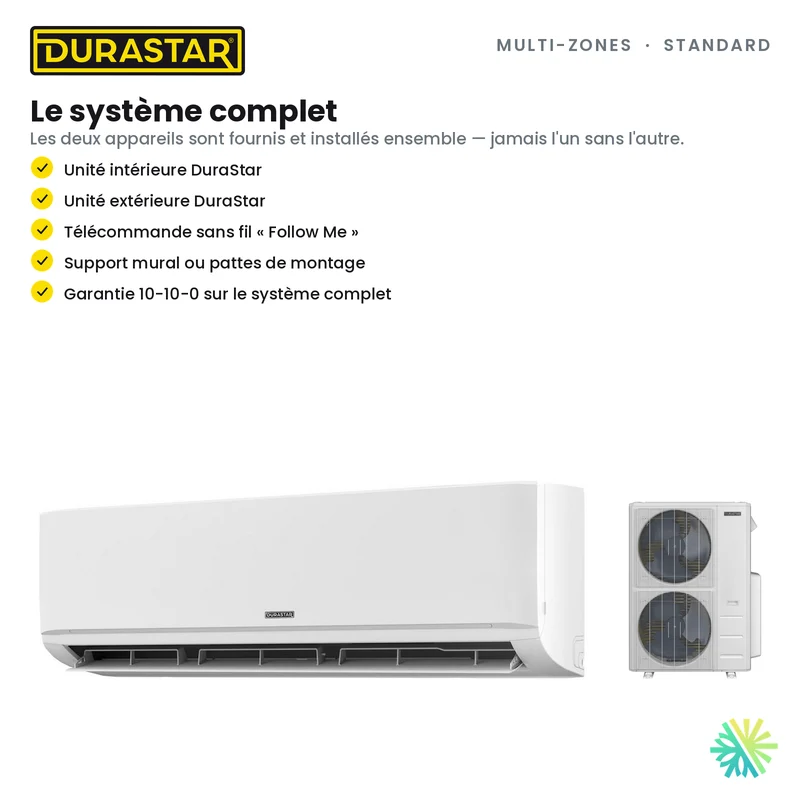 Thermopompe 4-Zones DURASTAR Standard | 36000 BTU - R410A
