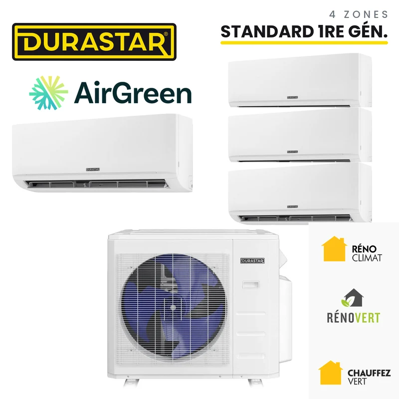 Thermopompe 4-Zones DURASTAR Standard 1re génération | 48000 BTU - R410A
