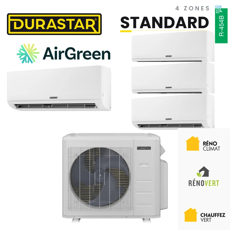 Thermopompe 4-Zones DURASTAR Standard | 36000 BTU - R454B