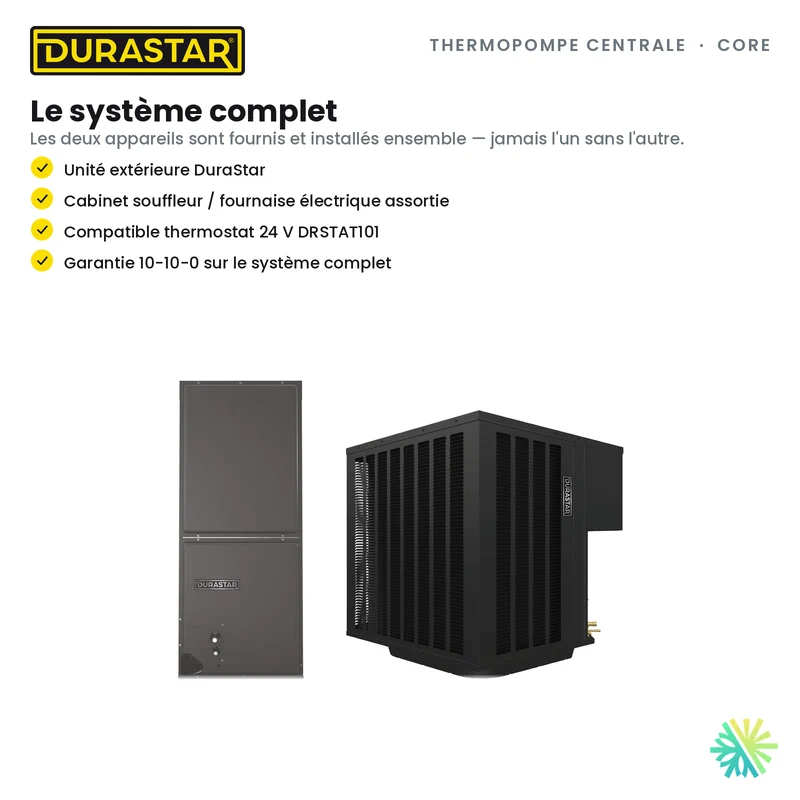 Thermopompe Centrale DURASTAR Core | 5 Tonnes - 60000 BTU - R454B