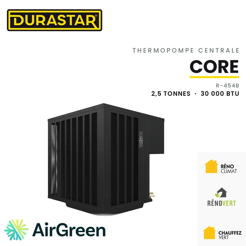 Thermopompe Centrale DURASTAR Core | 2.5 Tonnes - 30000 BTU - R454B