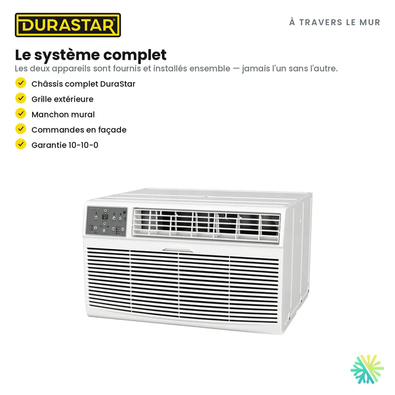Climatiseur à Travers le Mur DURASTAR | 12000 BTU - R32