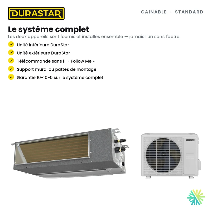 Thermopompe Gainable DURASTAR Standard | 24000 BTU - R410A