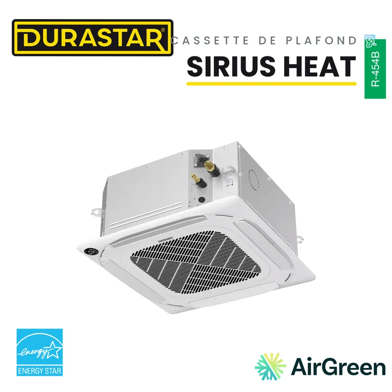 Cassette de Plafond 4-Voies DURASTAR Sirius Heat | 9000 BTU - R454B
