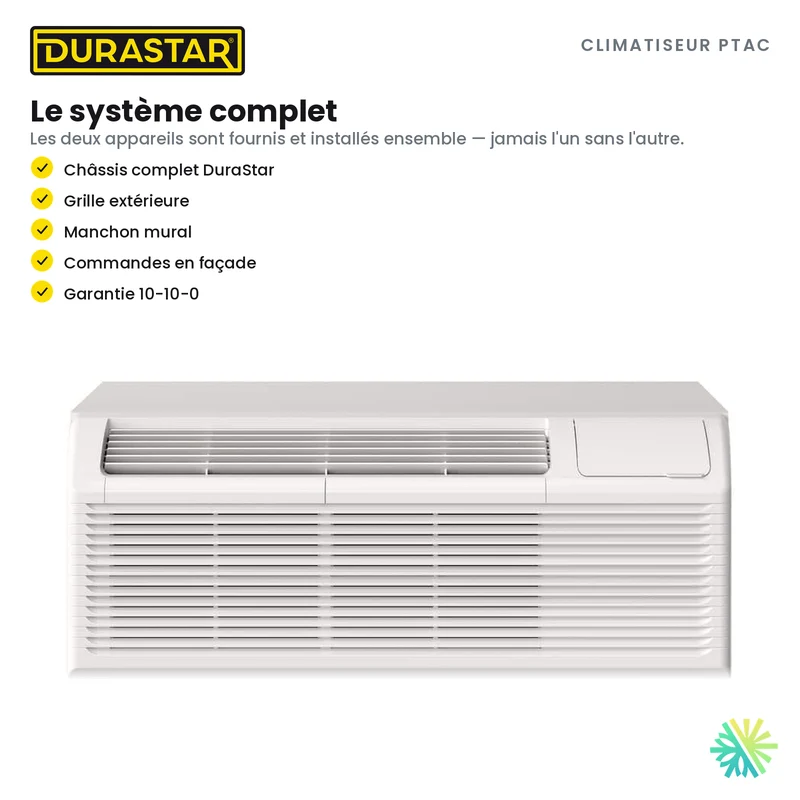 Climatiseur PTAC DURASTAR | 15000 BTU 3,5 kW - R32