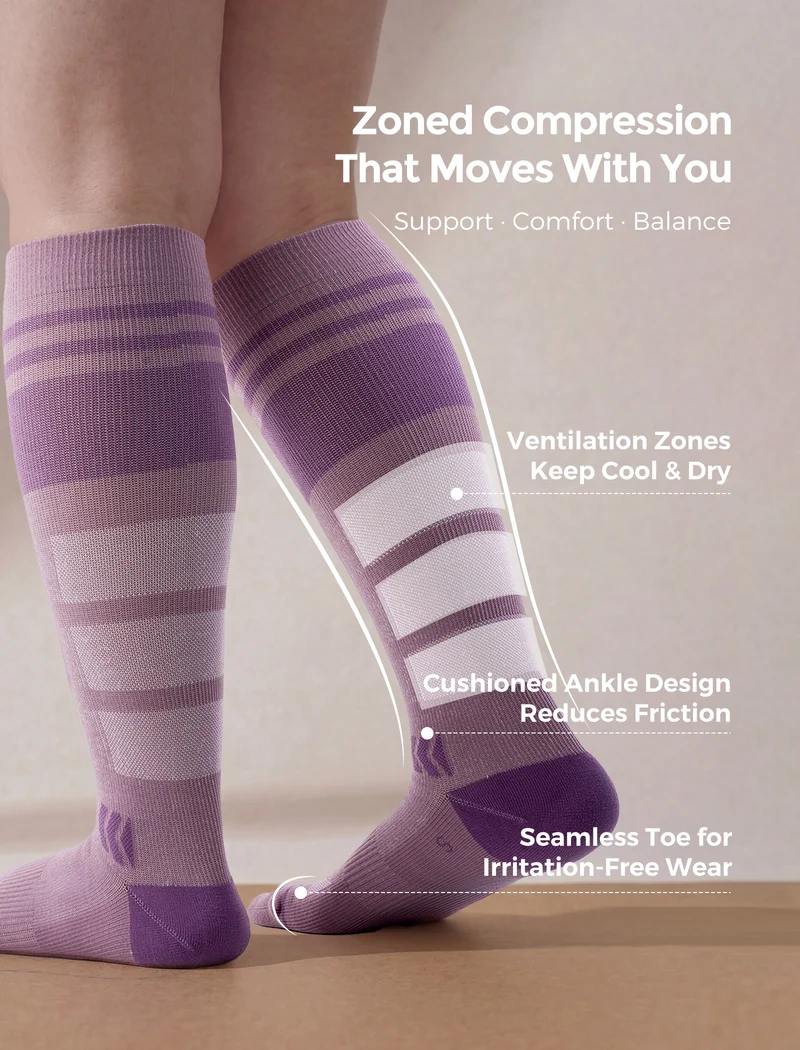 Pregnancy Essential Bundle：Pregnancy Ball & Wide Calf Compression Sports Socks