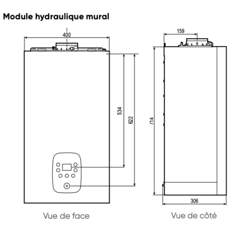 Pompe à chaleur air-eau hybride Atlantic Hybea Duo 11 kW - 25 kW