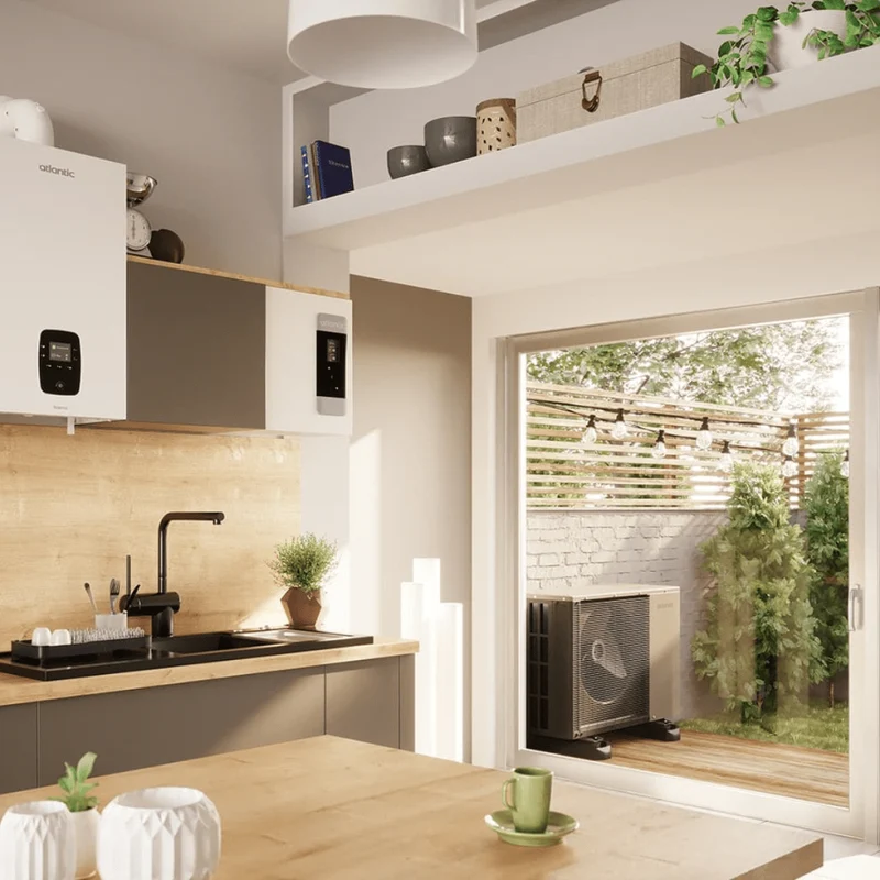 Pompe à chaleur air-eau hybride Atlantic Hybea Duo 11 kW - 25 kW
