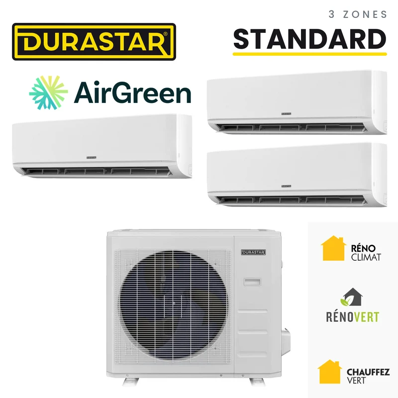 Thermopompe 3-Zones DURASTAR Standard | 48000 BTU - R410A