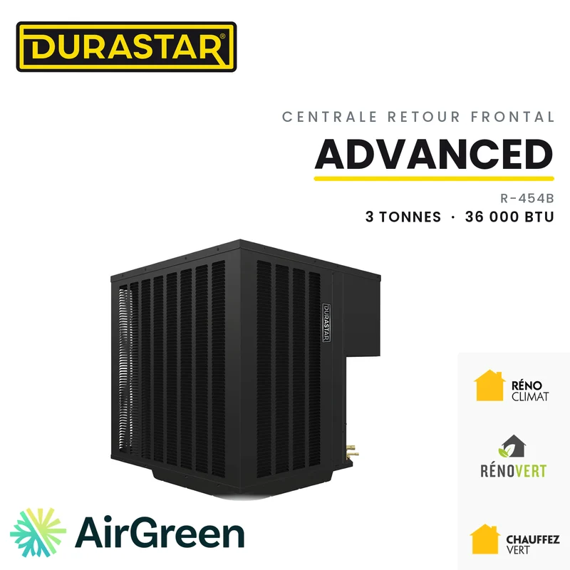 Thermopompe Centrale Retour Frontal DURASTAR Advanced | 3 Tonnes - 36000 BTU - R454B