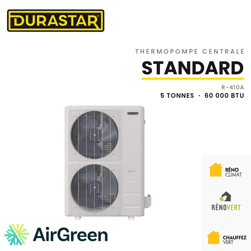 Thermopompe Centrale DURASTAR Standard | 5 Tonnes - 60000 BTU - R410A