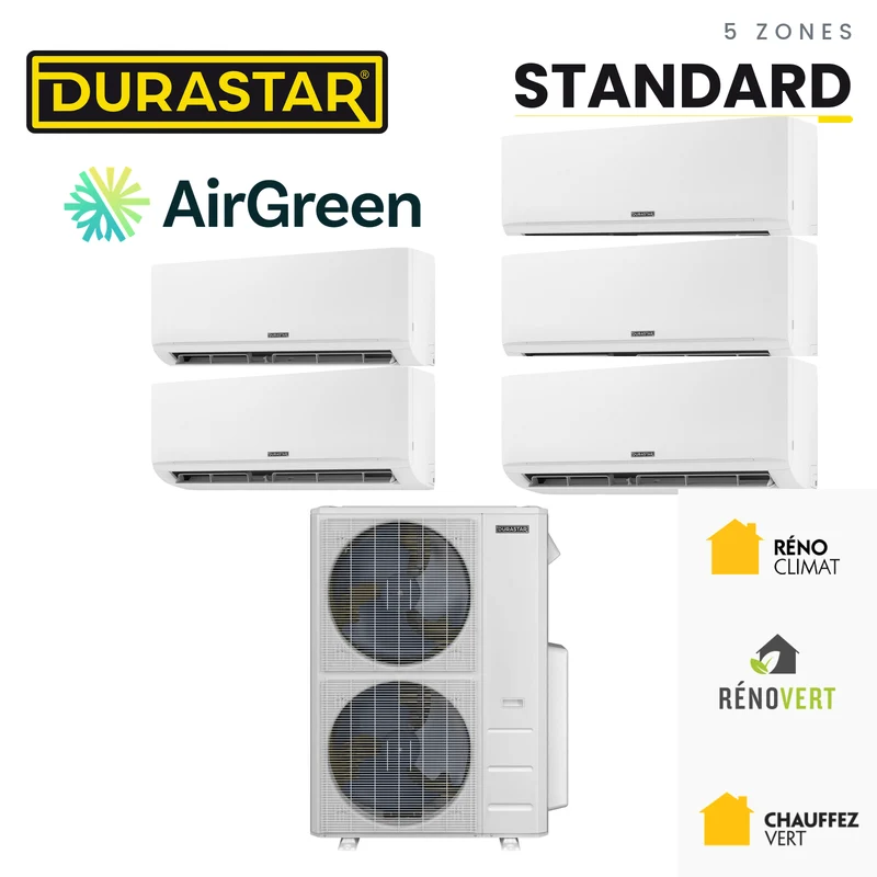 Thermopompe 5-Zones DURASTAR Standard | 55000 BTU - R410A