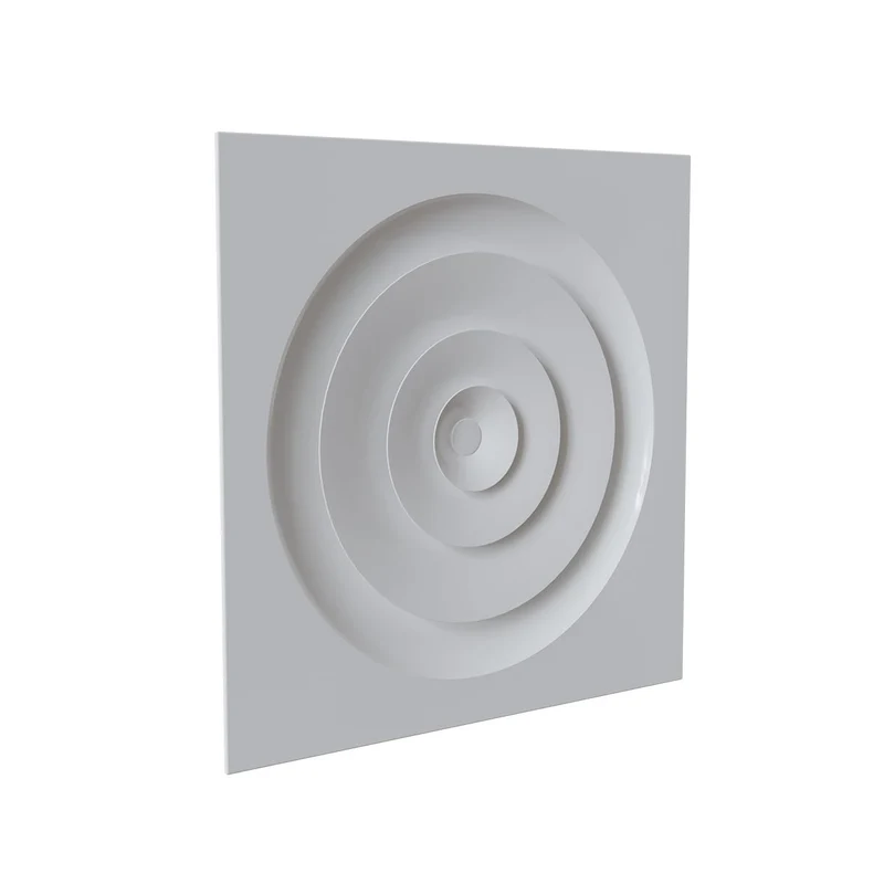 Diffuseur circulaire à déflecteurs coniques Ø 250 mm pour dalle de faux-plafond 600x600 mm
