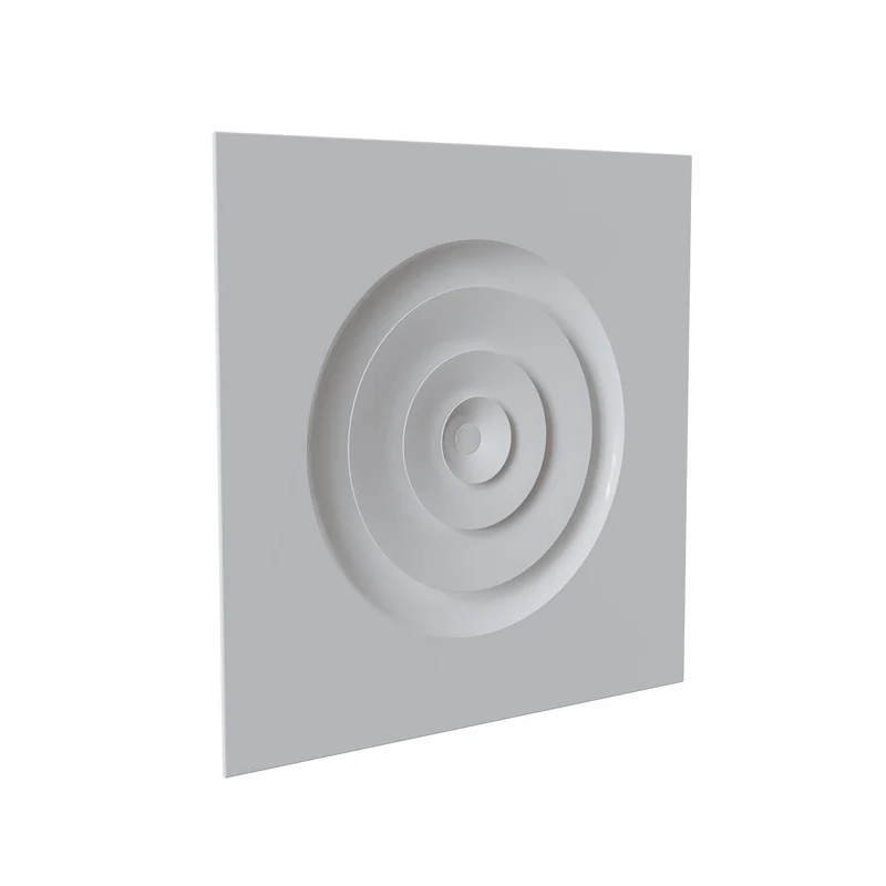 Diffuseur circulaire à déflecteurs coniques Ø 200 mm pour dalle de faux-plafond 600x600 mm