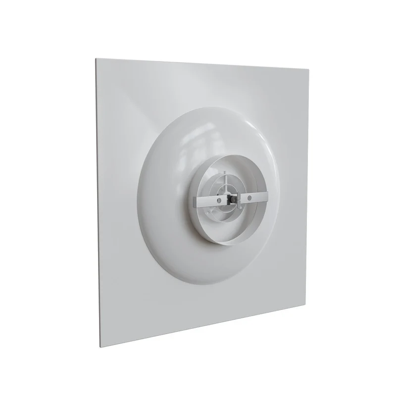 Diffuseur circulaire à déflecteurs coniques Ø 200 mm pour dalle de faux-plafond 600x600 mm
