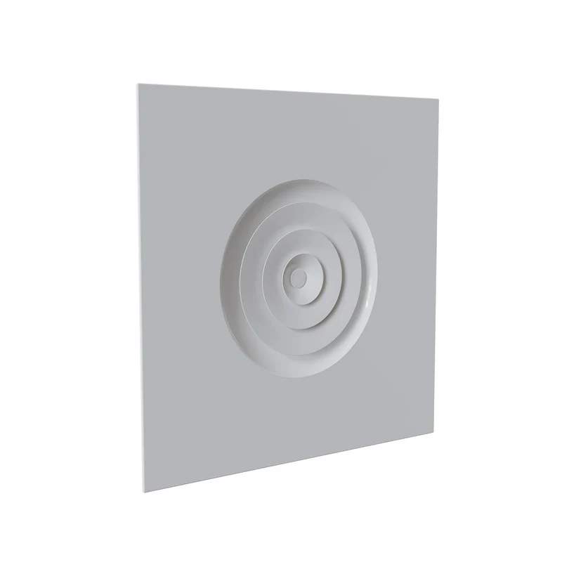 Diffuseur circulaire à déflecteurs coniques Ø 160 mm pour dalle de faux-plafond 600x600 mm