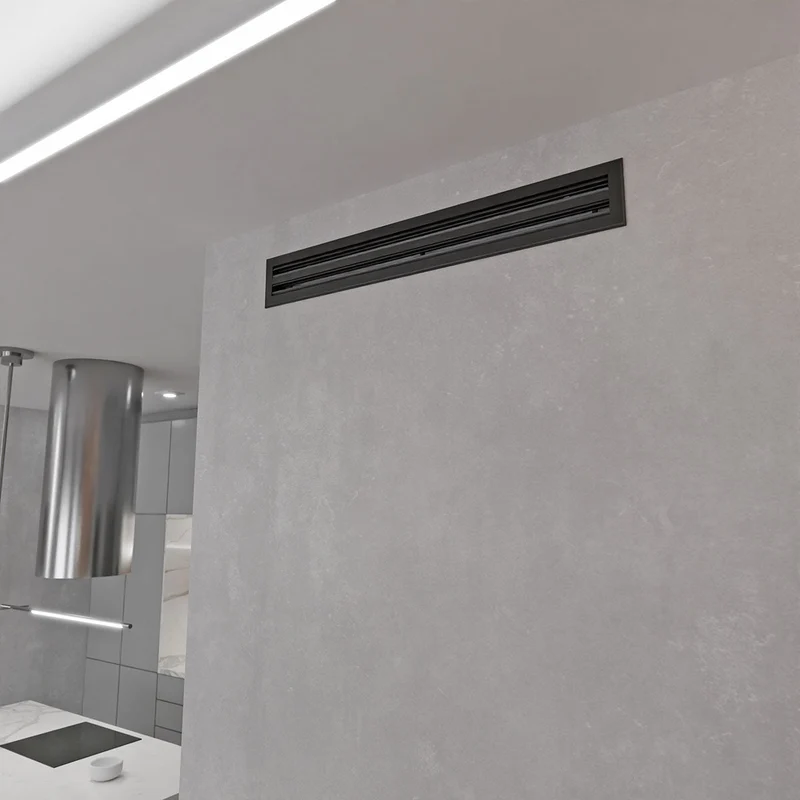 Diffuseur linéaire 1000 x 100 mm double fentes en aluminium anthracite