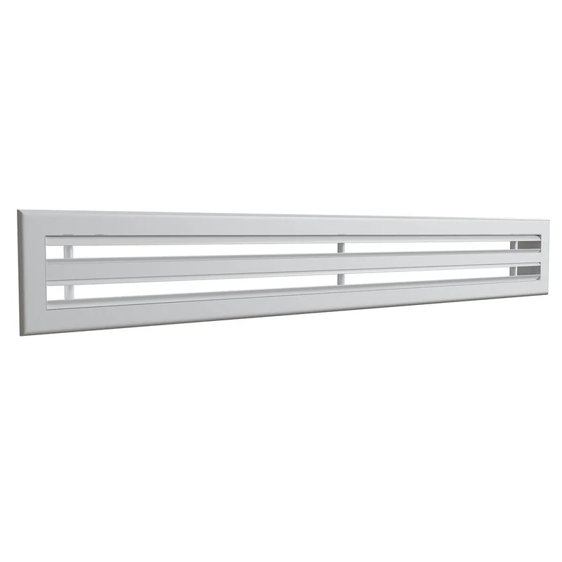 Diffuseur linéaire 1000 x 100 mm double fentes en aluminium blanc mat