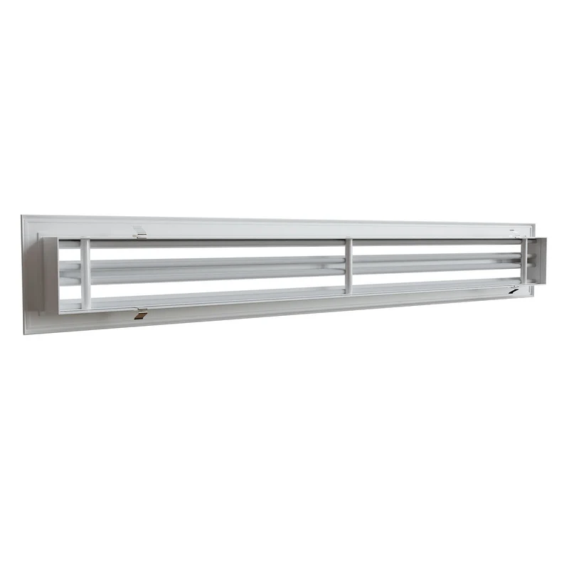 Diffuseur linéaire 1000 x 100 mm double fentes en aluminium blanc mat
