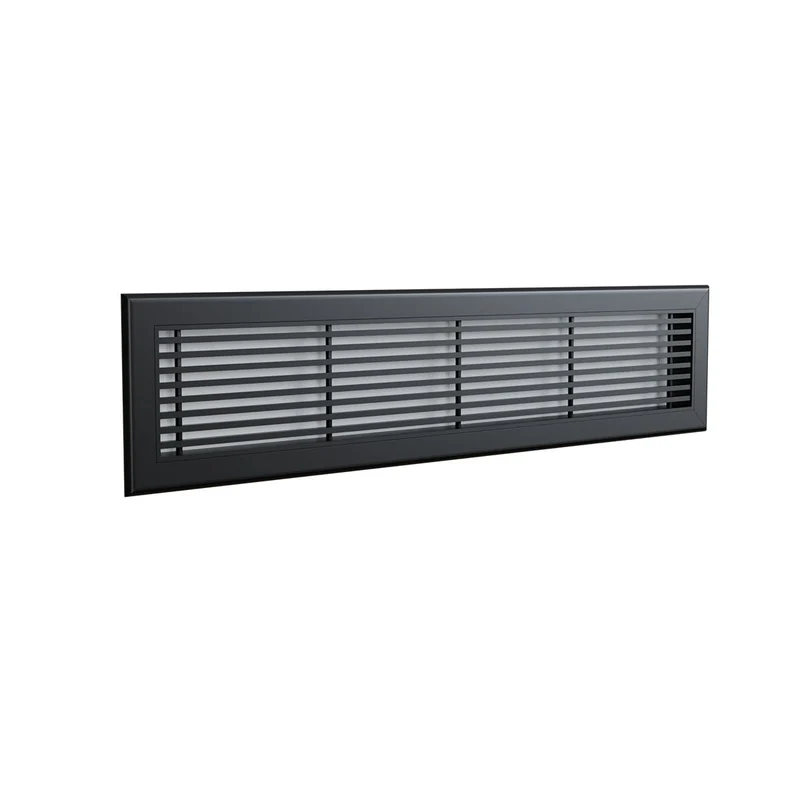 Grille de reprise linéaire en aluminium noir mat de 800 x 150 mm avec filtre
