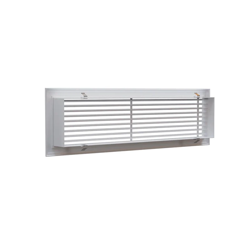 Grille de soufflage linéaire de 600x150 mm en aluminium blanc mat