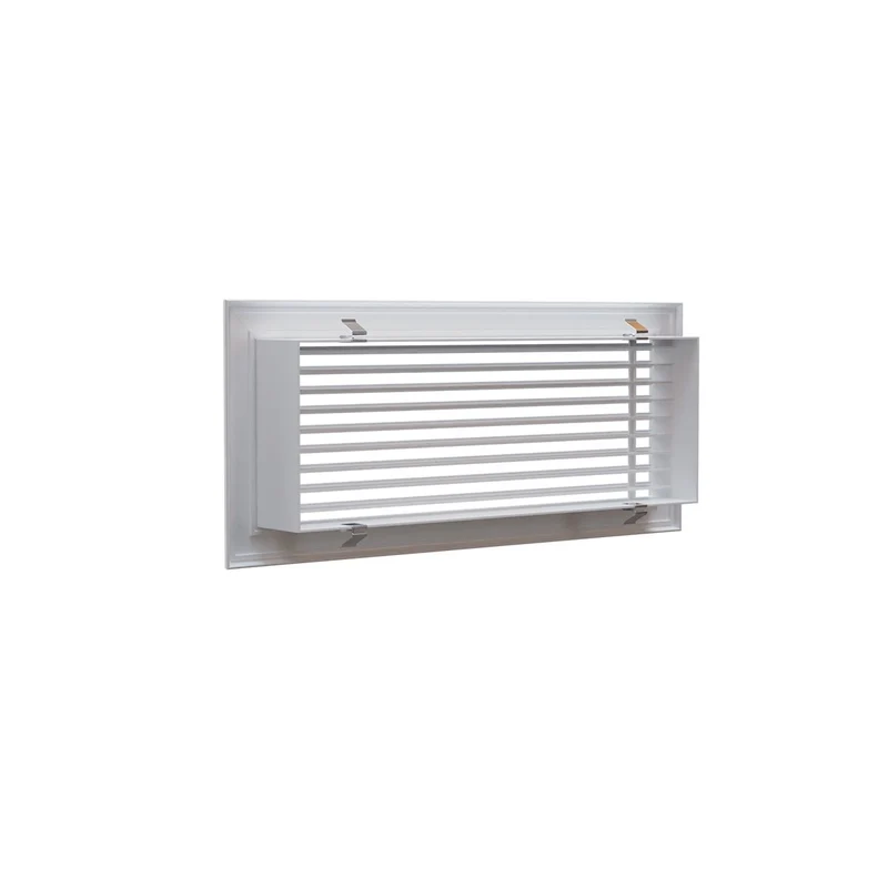 Grille de soufflage linéaire de 400x150 mm en aluminium blanc mat