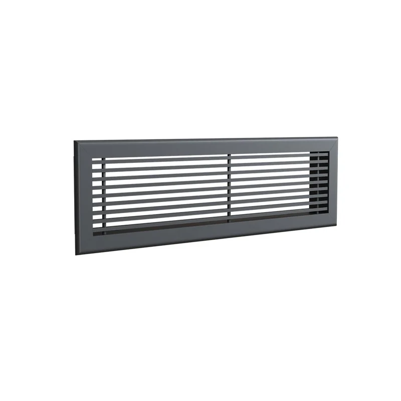 Grille de soufflage linéaire de 600 x 150 mm en aluminium anthracite mat