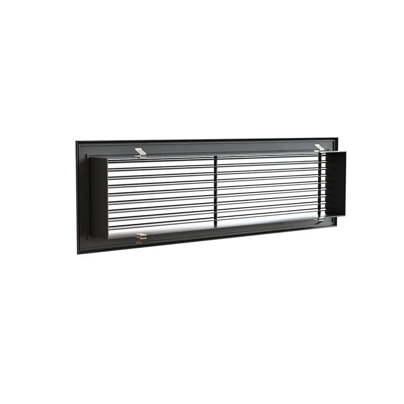 Grille de soufflage linéaire de 600 x 150 mm en aluminium anthracite mat