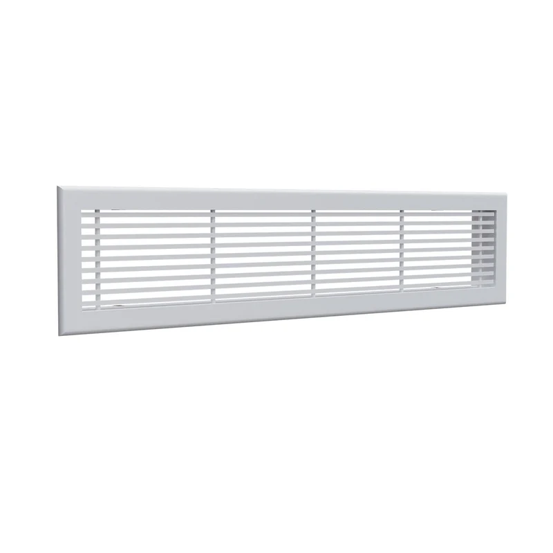 Grille de soufflage linéaire de 800x150 mm en aluminium blanc mat