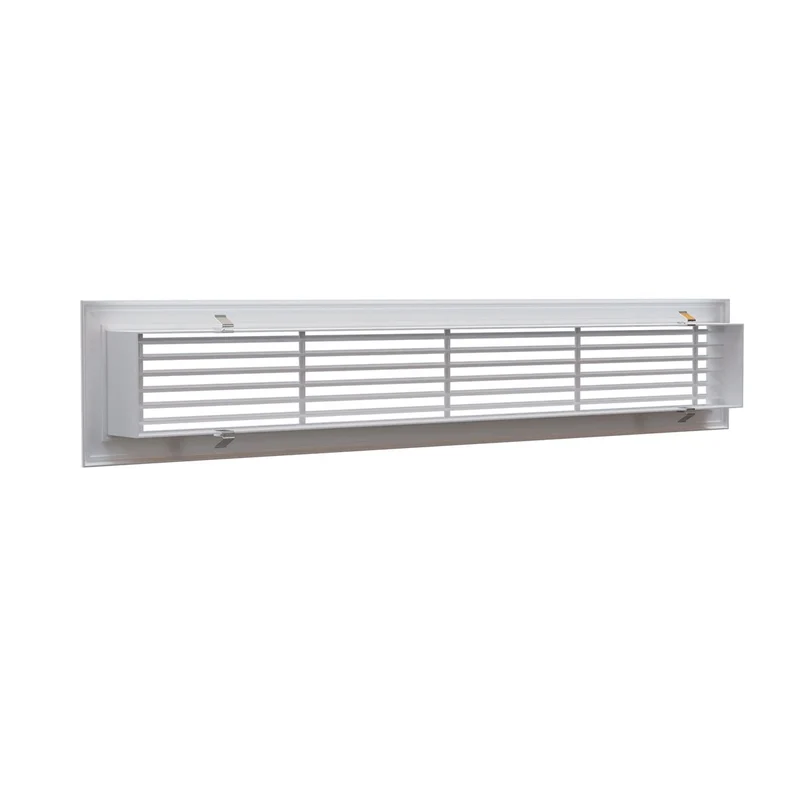 Grille de soufflage linéaire de 800x100 mm en aluminium blanc mat