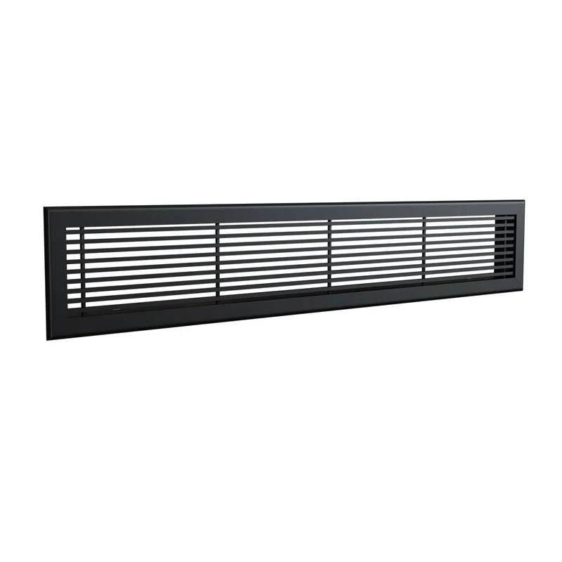 Grille de soufflage linéaire de 1000x150 mm en aluminium noir mat