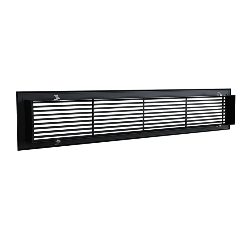 Grille de soufflage linéaire de 1000x150 mm en aluminium noir mat