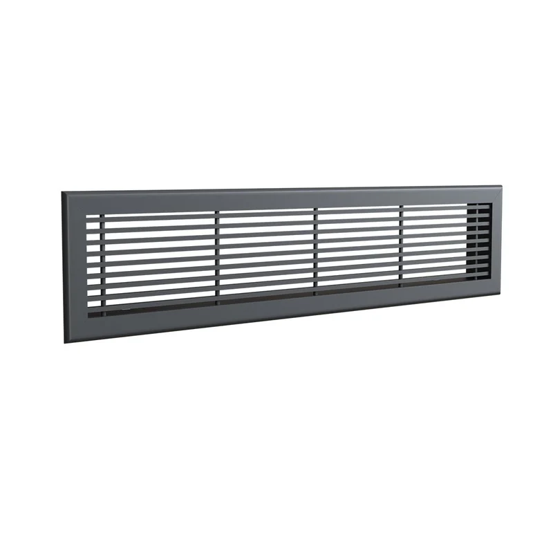 Grille de soufflage linéaire de 800 x 150 mm en aluminium anthracite mat