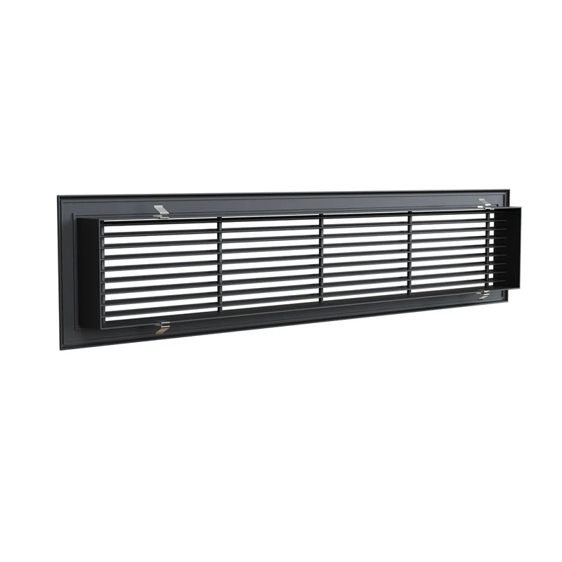 Grille de soufflage linéaire de 800 x 150 mm en aluminium anthracite mat