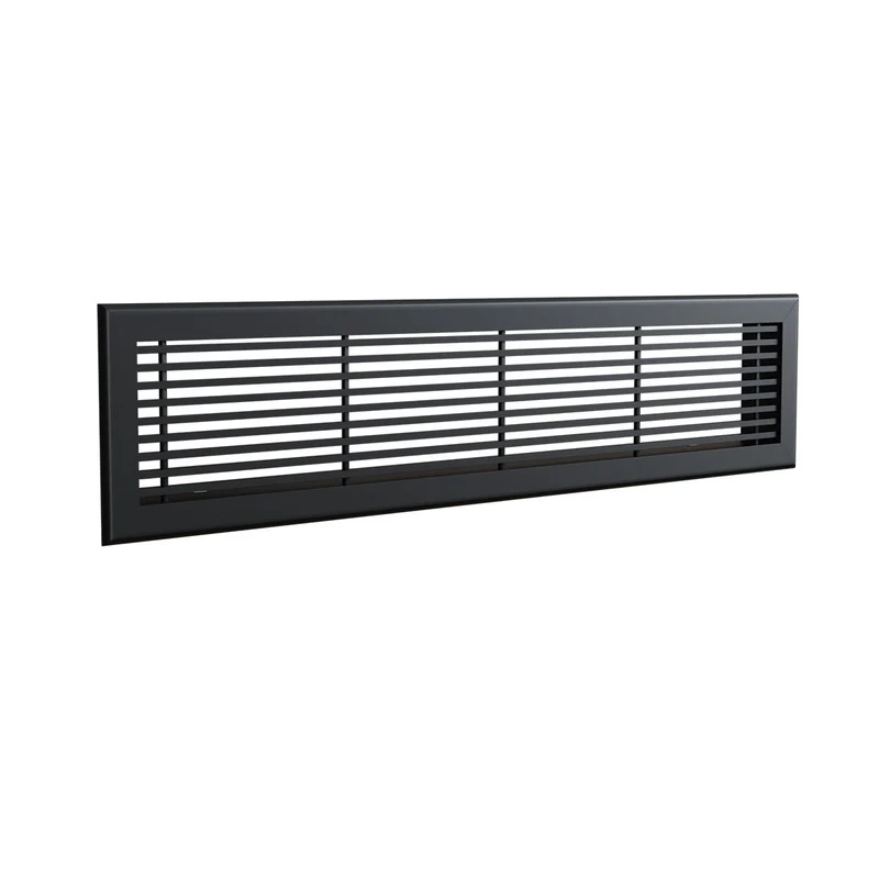 Grille de soufflage linéaire de 800 x 150 mm en aluminium noir mat