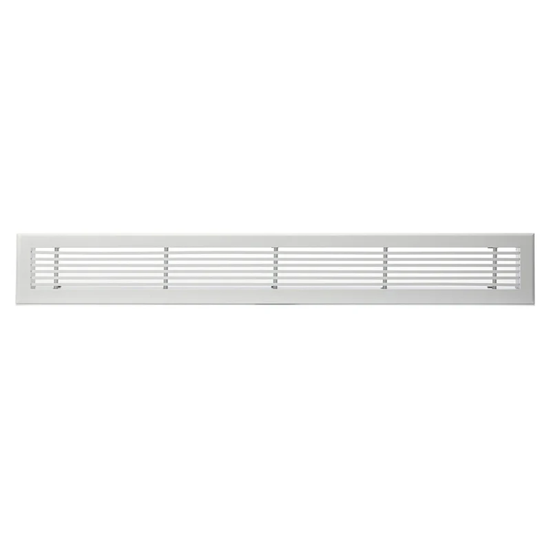 Grille linéaire en aluminium blanc de 1000 x 150 mm avec plénum acier