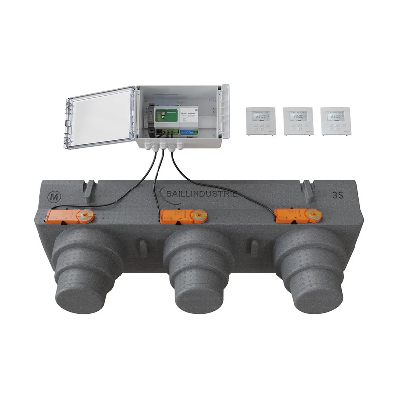 Pack de régulation BAILLZONING 3 zones - plénum 3S, 3 servomoteurs - thermostats blancs