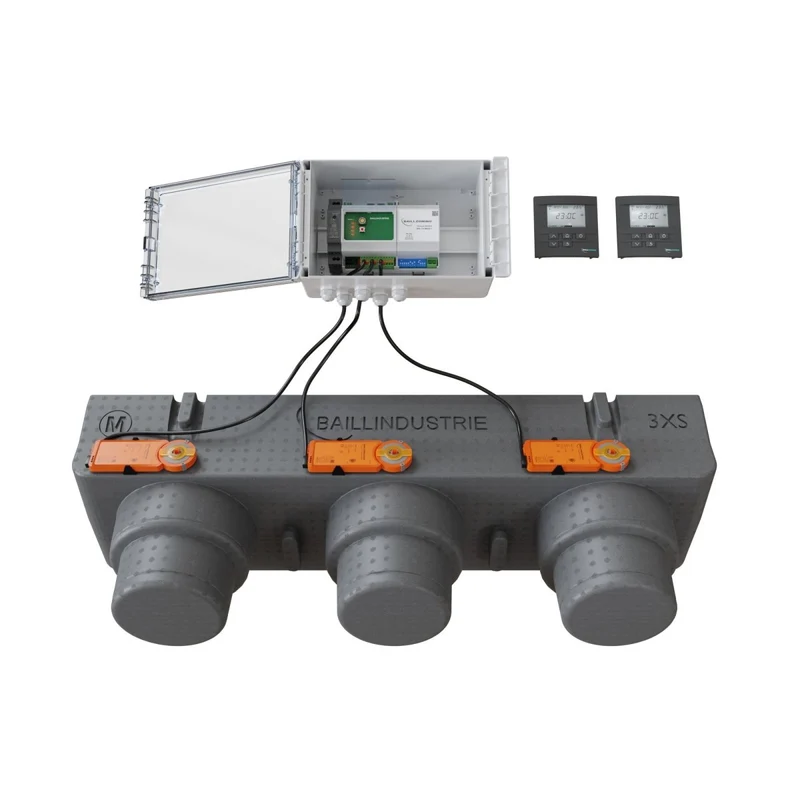 Pack de régulation BAILLZONING 2 zones - plénum 3XS, 3 servomoteurs - thermostats anthracite