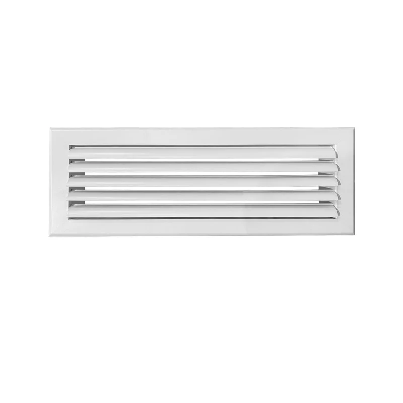 Grille de soufflage lames courbes aluminium blanc mat RAL9016 de 500 x150 mm