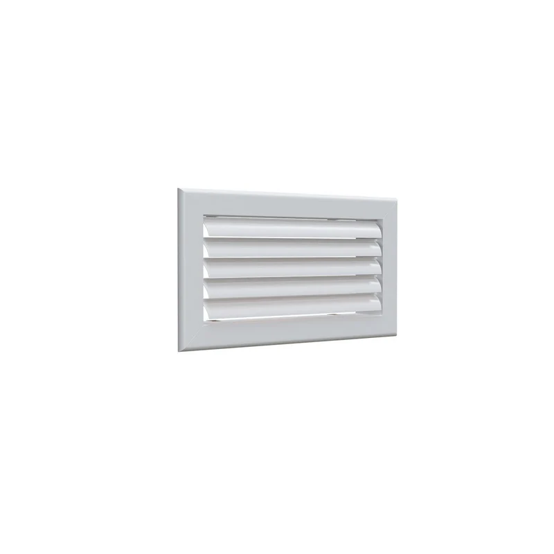 Grille de soufflage lames courbes aluminium blanc mat RAL9016 de 300 x150 mm