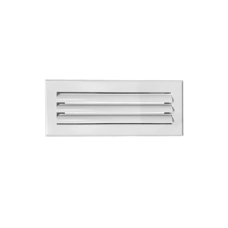 Grille de soufflage lames courbes aluminium blanc mat RAL9016 de 300 x 100 mm