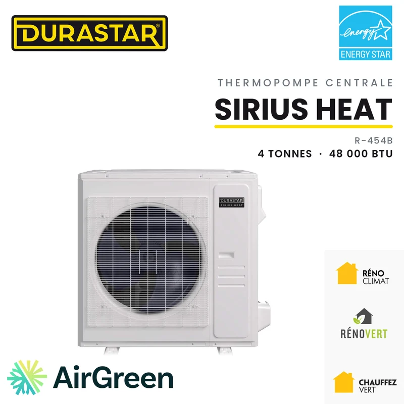 Thermopompe Centrale DURASTAR Sirius Heat | 4 Tonnes - 48000 BTU - R454B