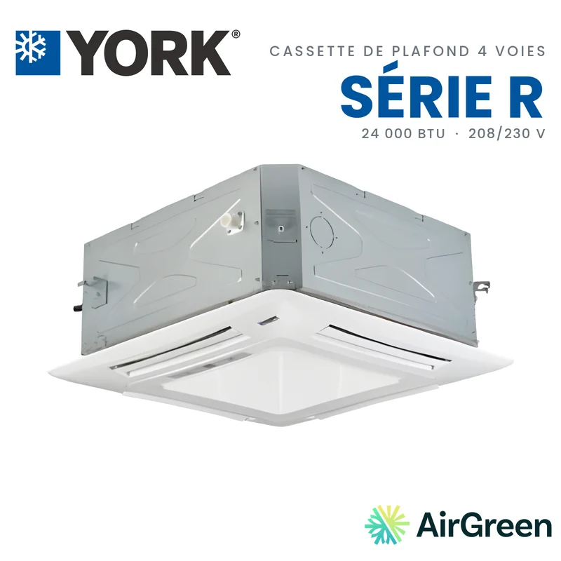 Cassette de plafond 4-Voies YORK Série R | 24000 BTU