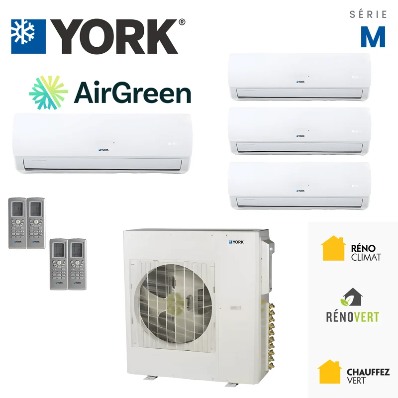 Climatiseur 4-Zones YORK Série M 16 SEER | 36000 BTU