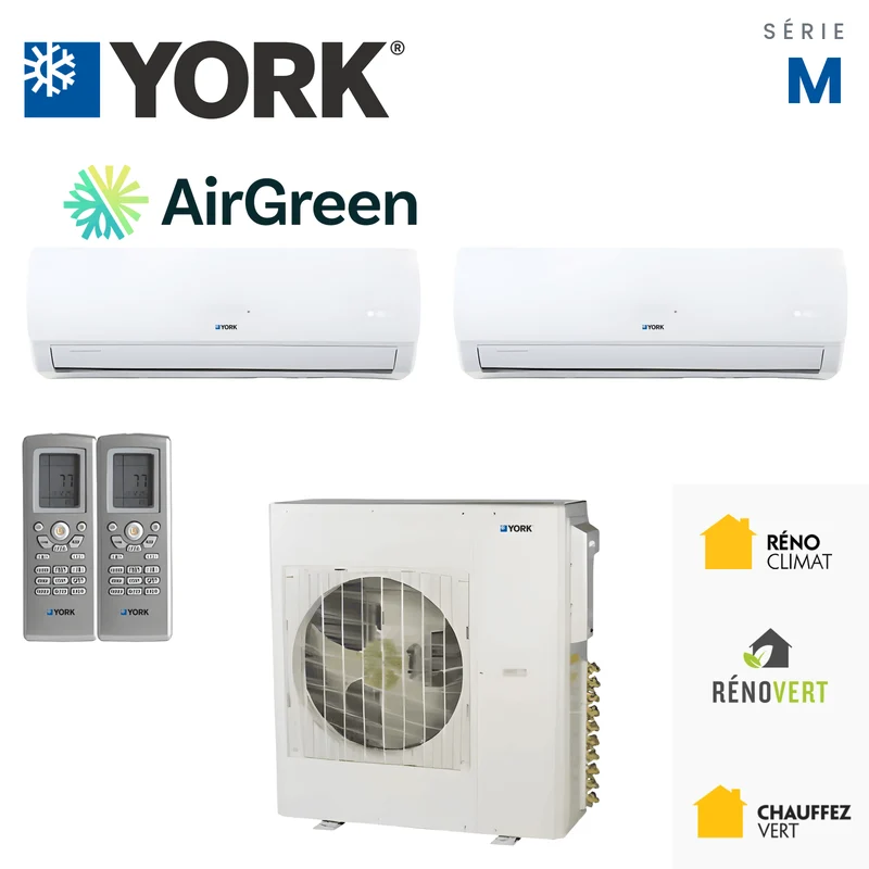 Climatiseur 2-Zones YORK Série M 16 SEER | 36000 BTU