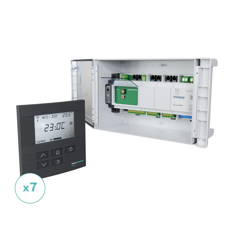 Kit de régulation BAILLZONING à 7 zones thermostats Anthracites