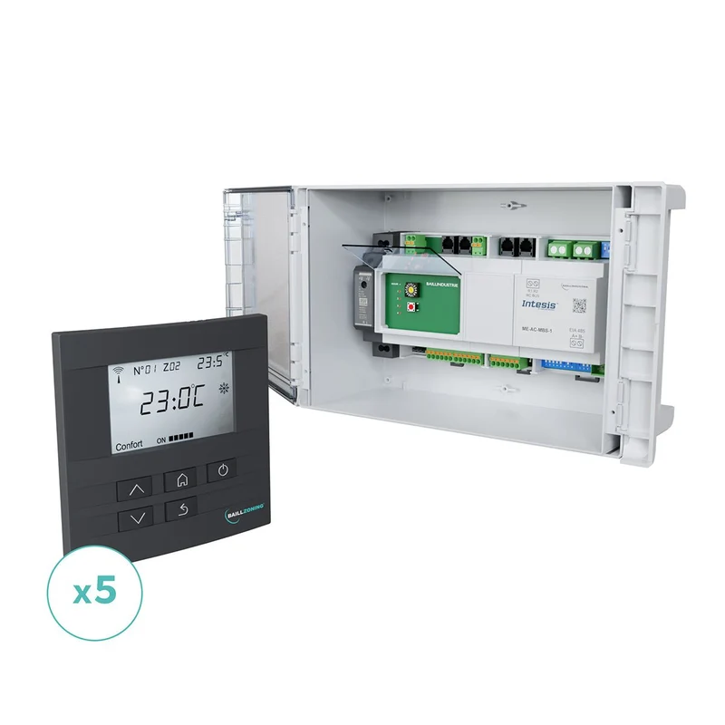 Kit de régulation BAILLZONING à 5 zones thermostats Anthracites